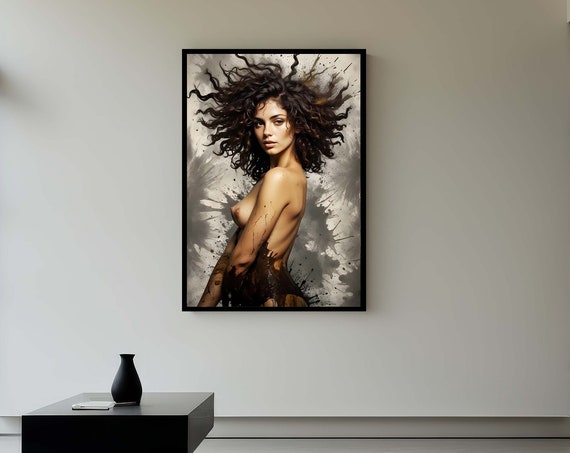 Elegant Nude Woman Portrait Canvas Art Africaninspired Beauty Erotic Modern Wall Home Decor Posterready To Hang Artwork