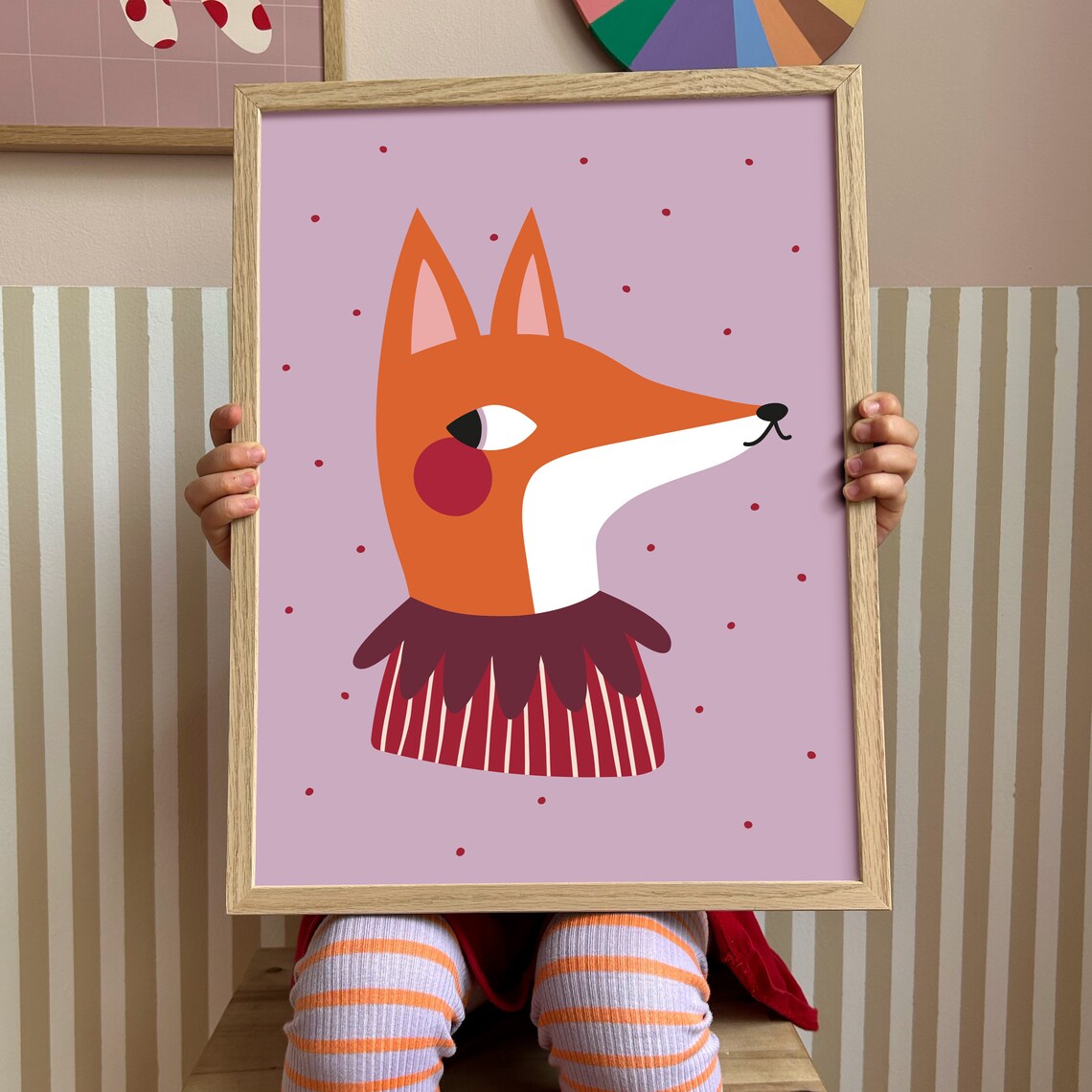 Berry Fox Print Illustration Poster, Kids Room Decor - Image 2
