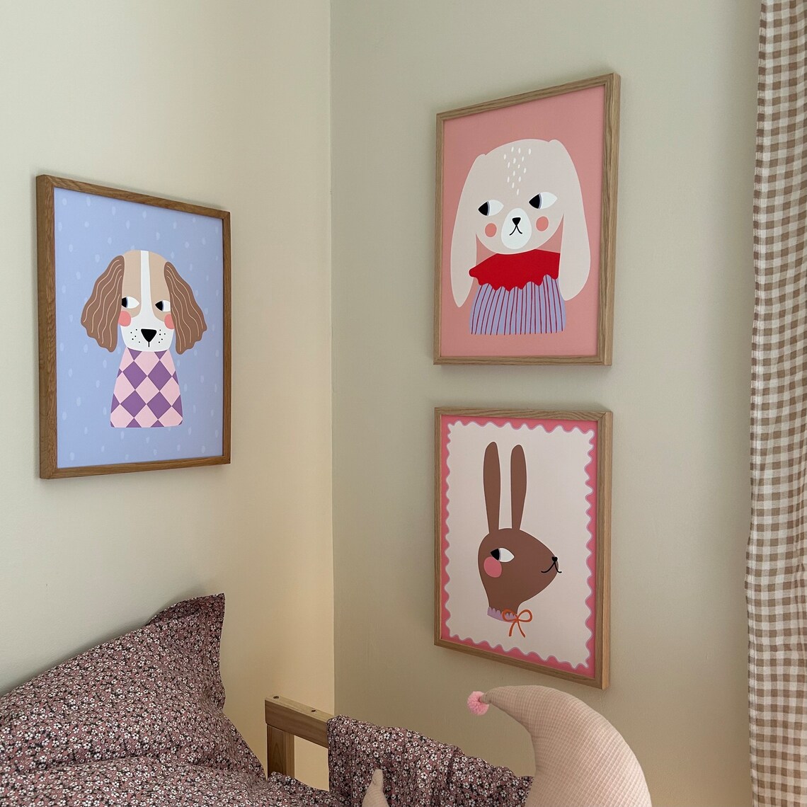 Bunny With Floppy Ears Nursery Animal Art Print - Image 2