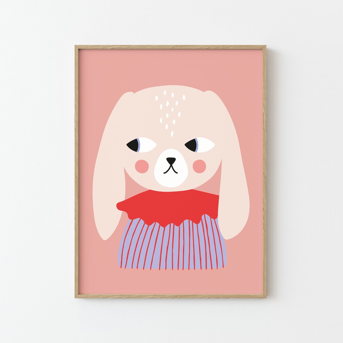 Bunny With Floppy Ears Nursery Animal Art Print