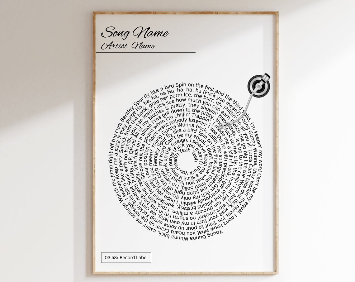 Custom Song Poster, Personalized Anniversary Art Print - Image 3