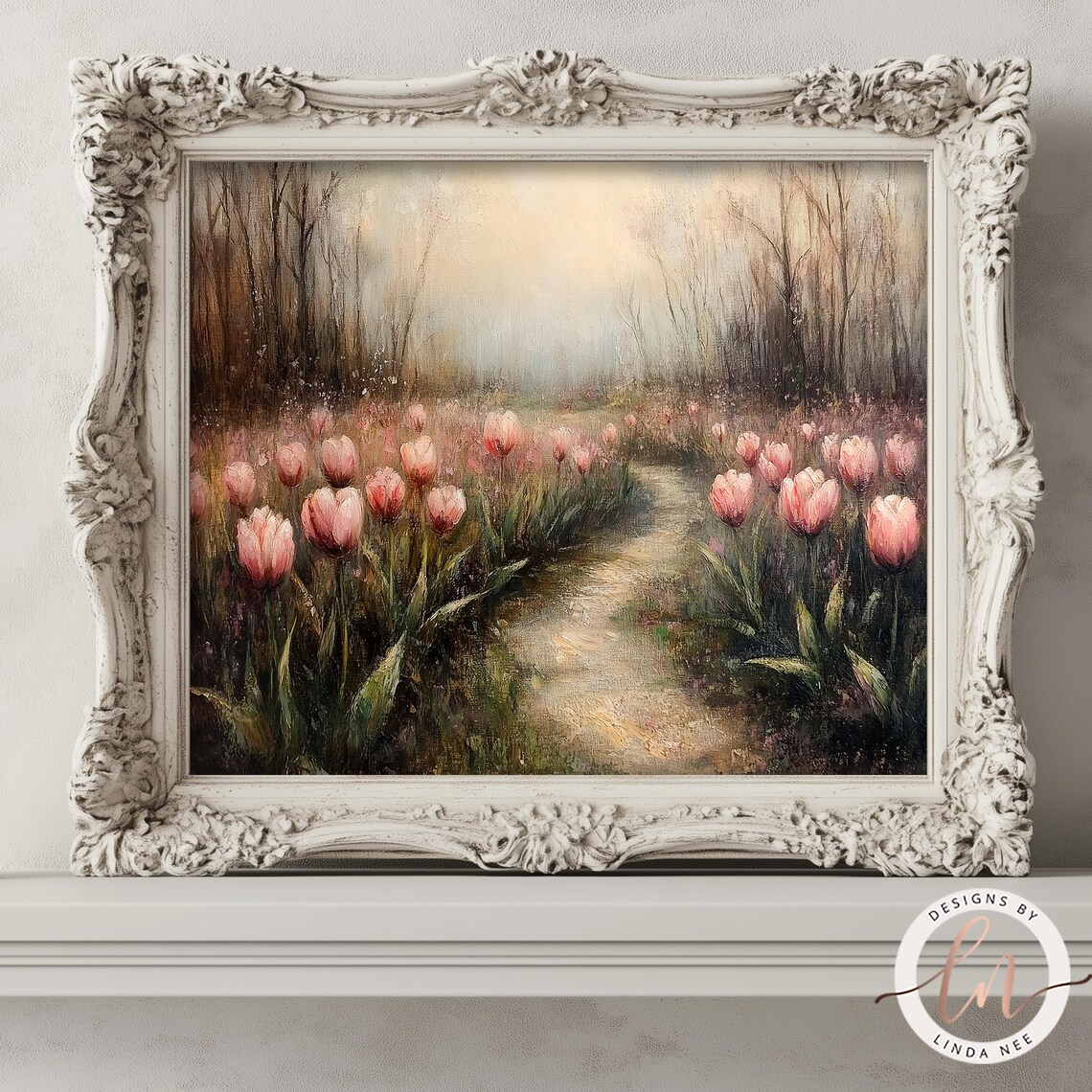 Vintage Tulip Floral Spring Art Print, French Country - Image 4