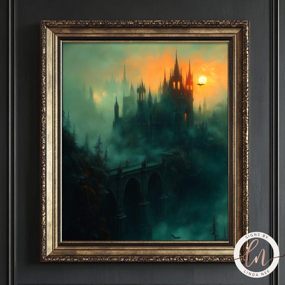 Dracula's Castle Antique Dark Academia Art Print