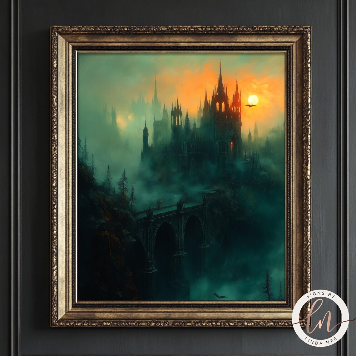 Dracula's Castle Antique Dark Academia Art Print