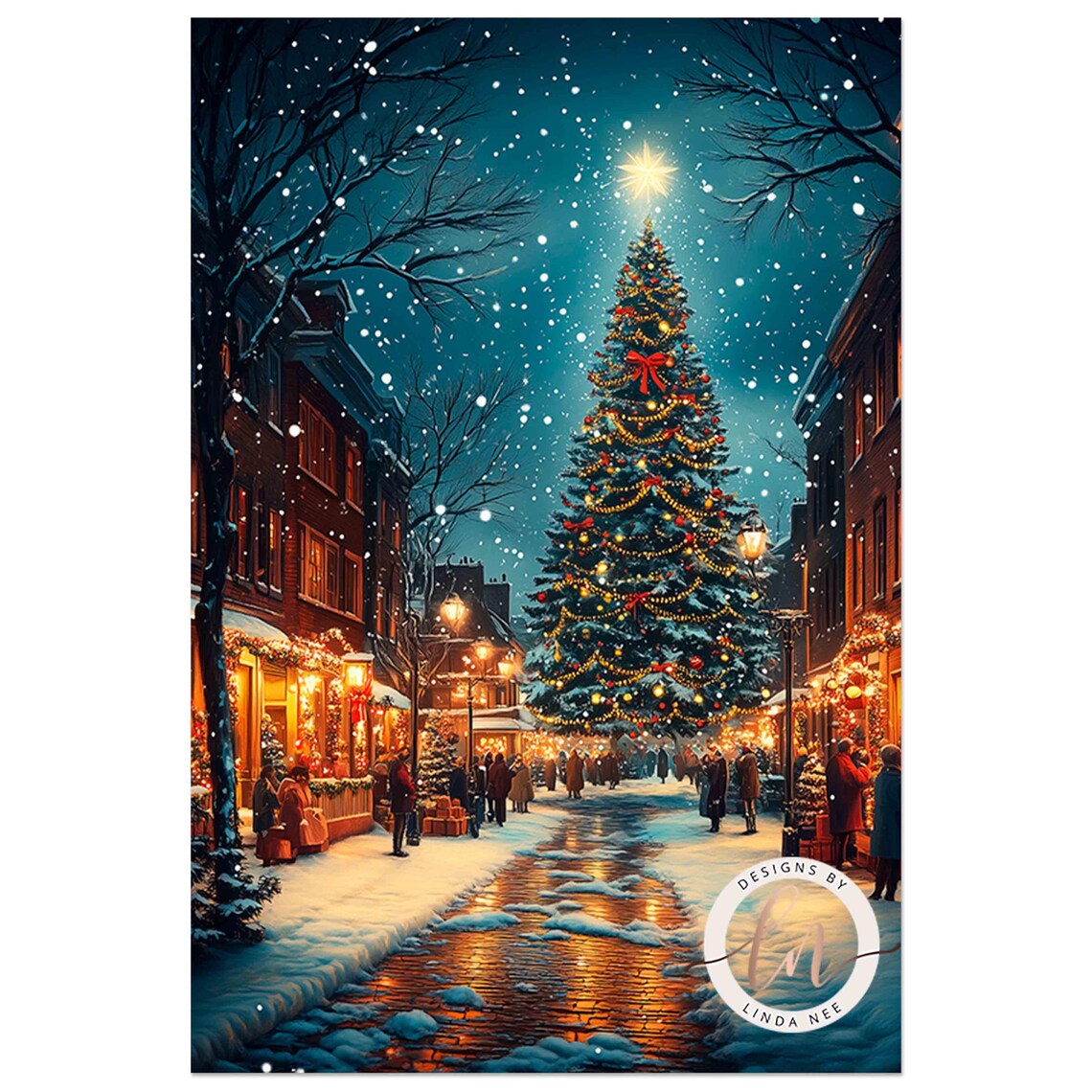 Christmas In The City, Classic Farmhouse Art Print - Image 4