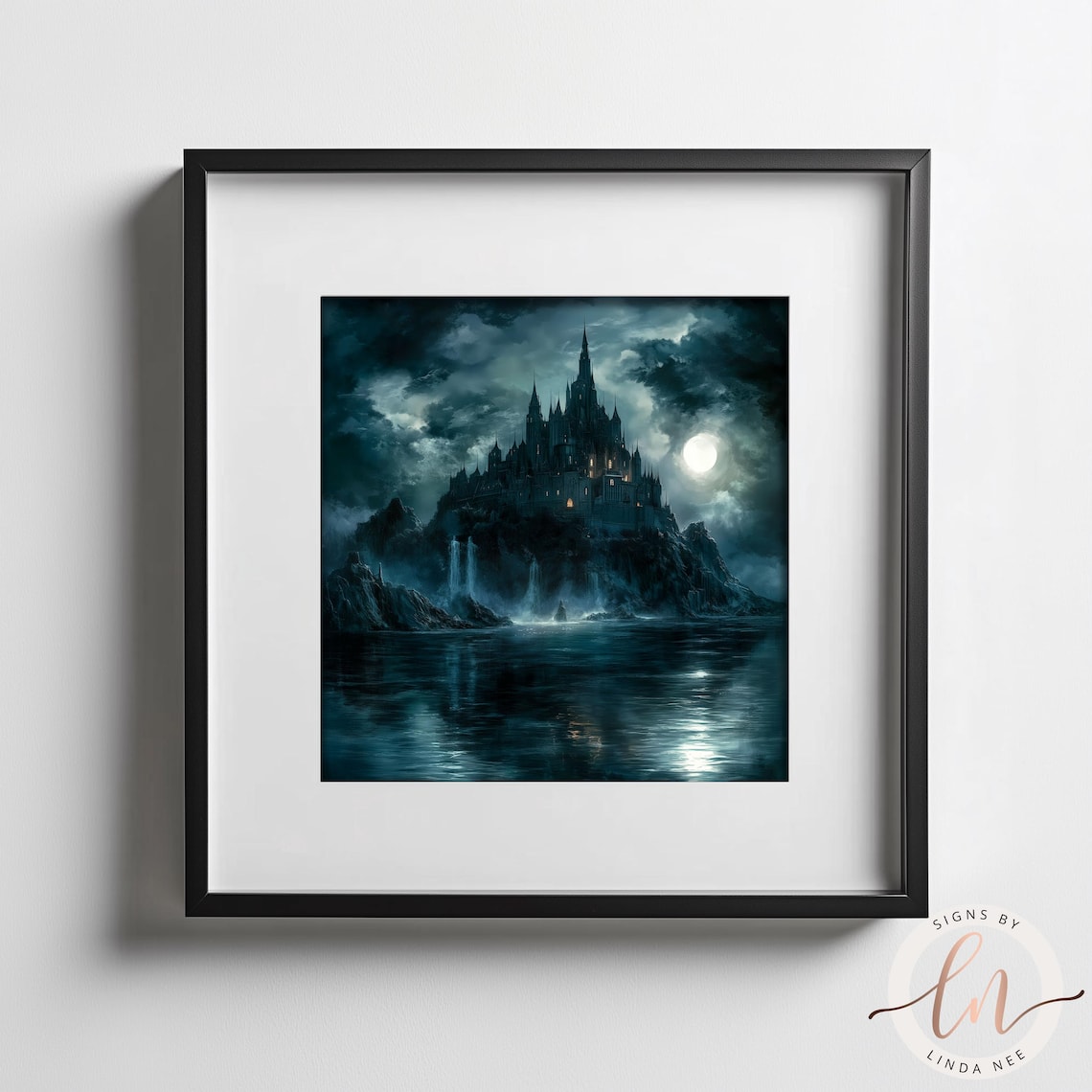Castle Oil Painting Print, Dark Academia Decor - Image 3