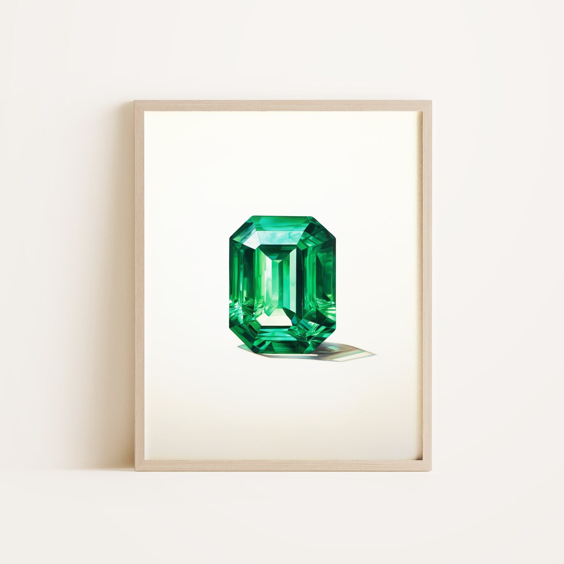Emerald Green Painting, Modern Minimalist Decor