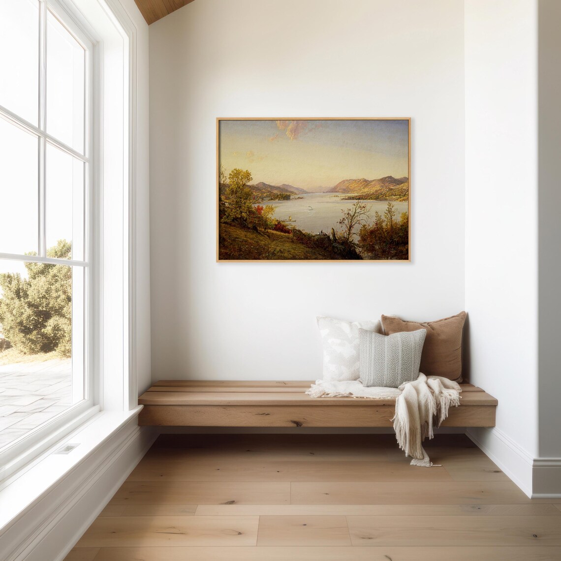 Autumn Lake Vintage Landscape, Rustic Cozy Farmhouse - Image 3