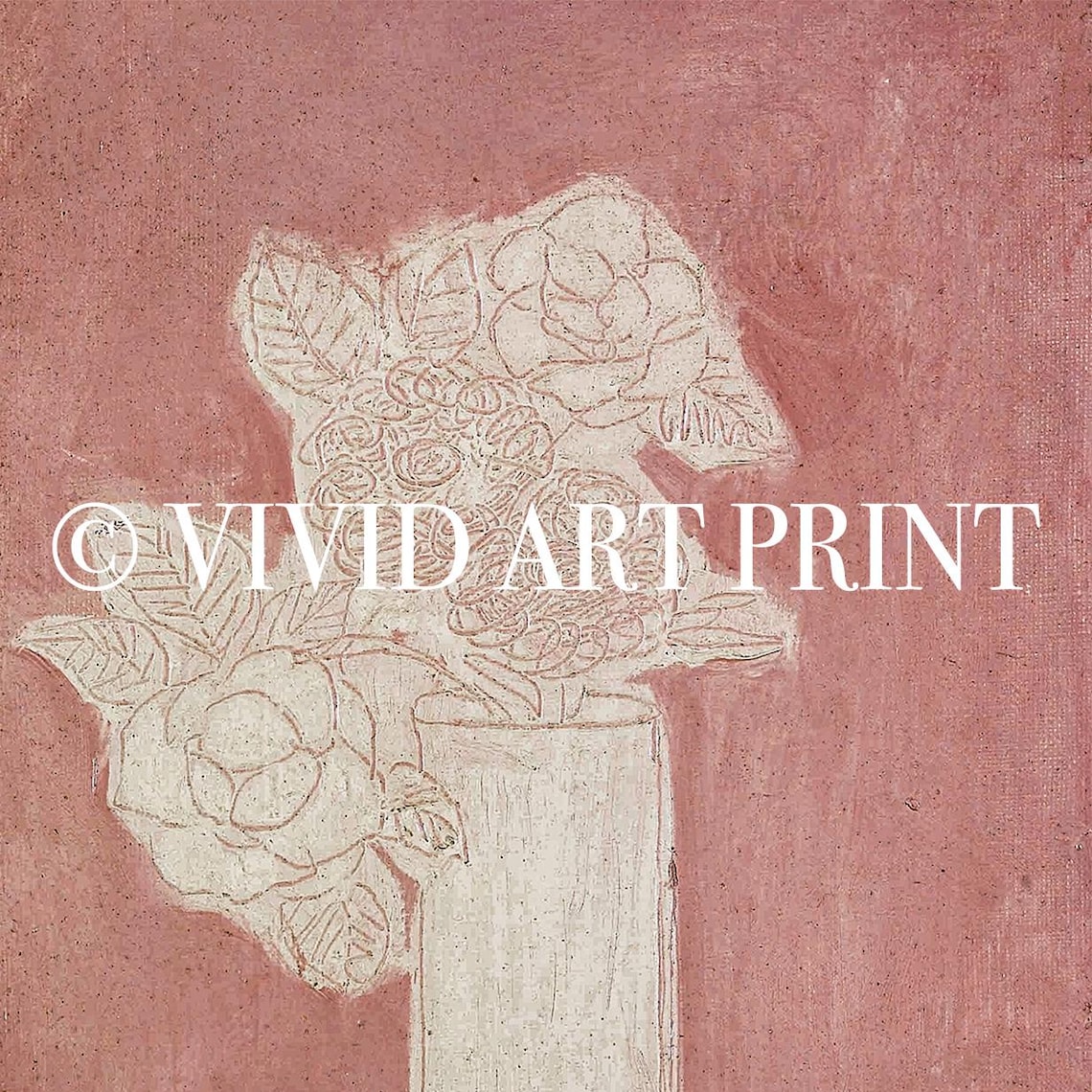 Vintage Floral Abstract Art Print, Muted Pink Botanical - Image 4