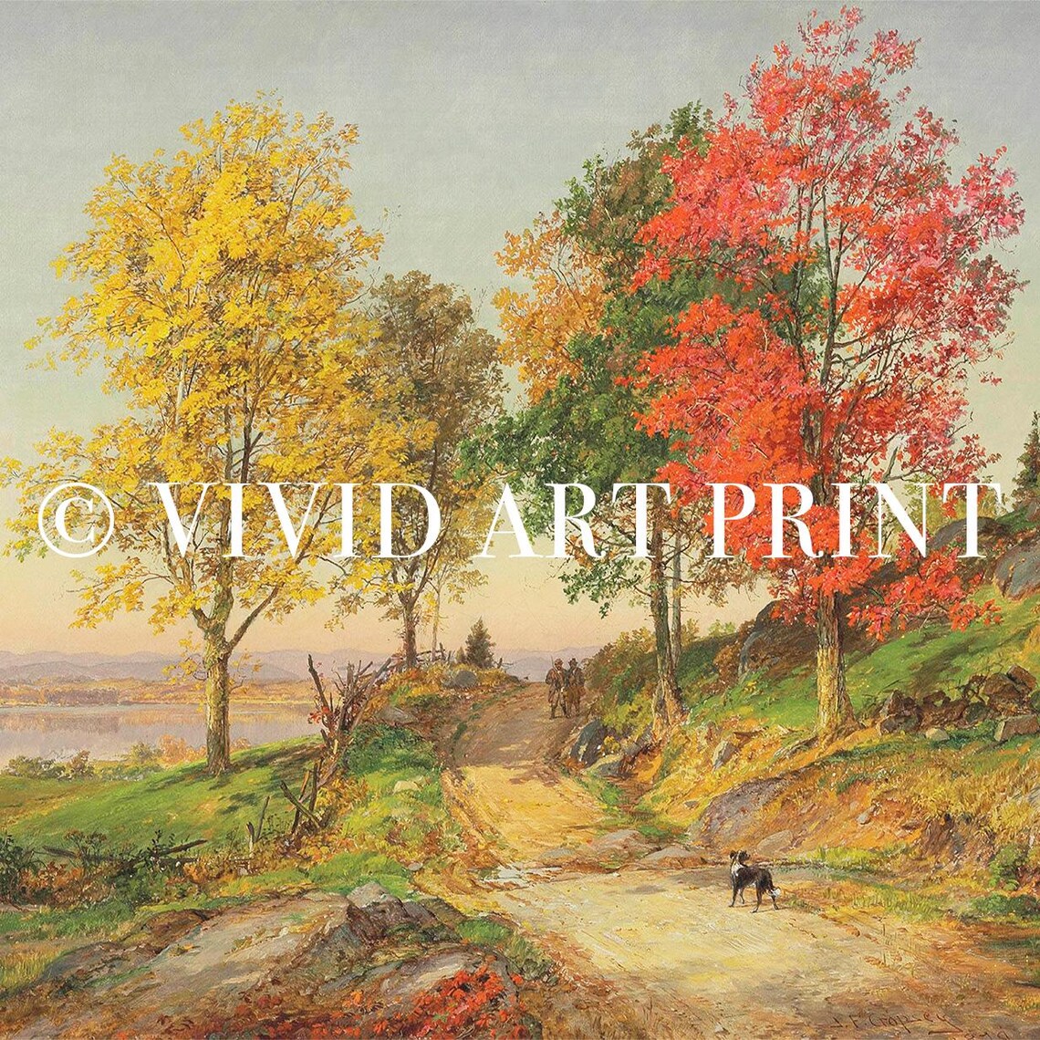 Autumn Landscape Vintage Farmhouse Art Print - Image 4