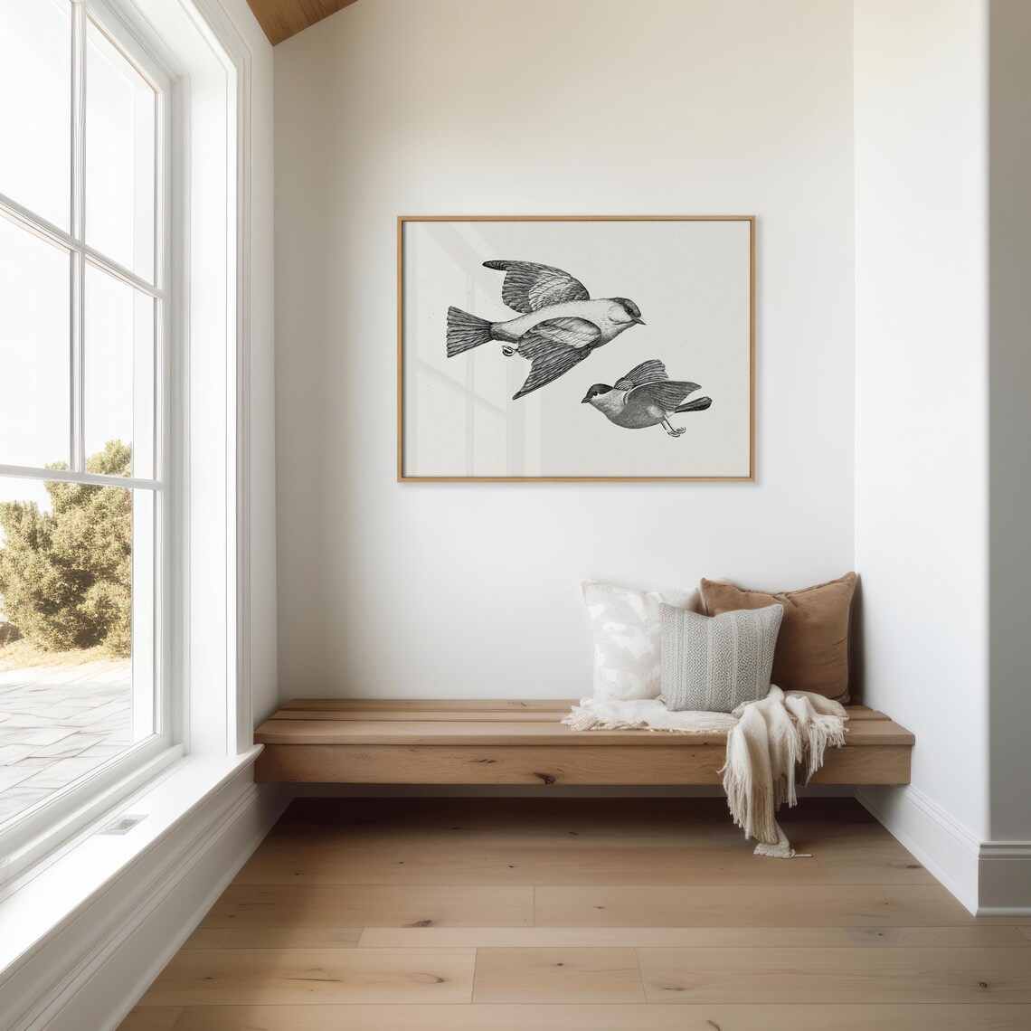 Antique Bird Sketch, Classic Farmhouse Decor - Image 2