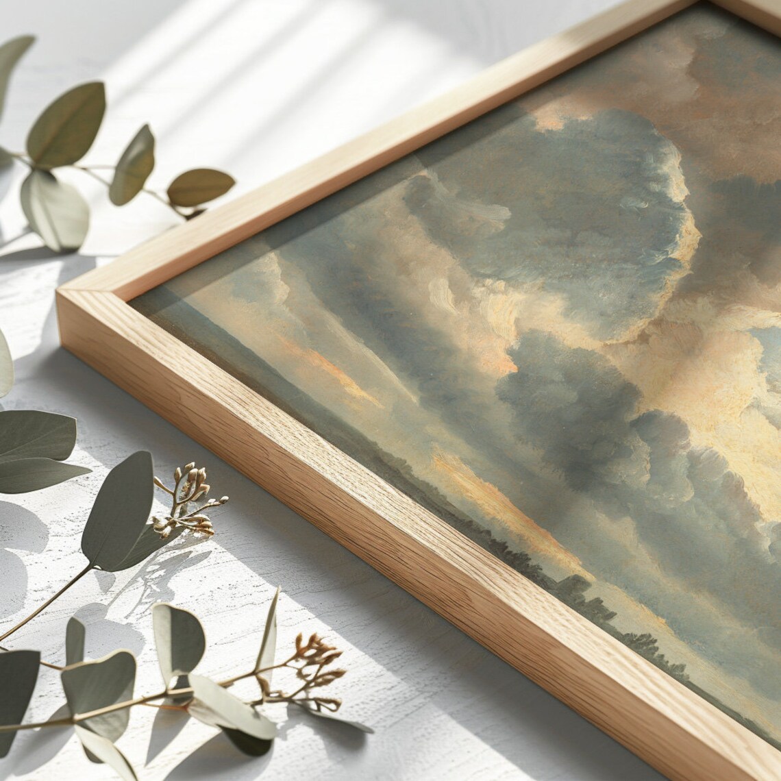 Vintage Landscape Art Study Of Clouds Near Rome - Image 2