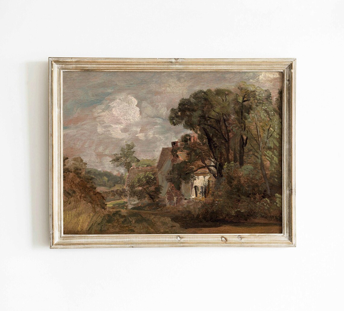 A House In The Woods, Rustic Landscape Art Print - Image 2