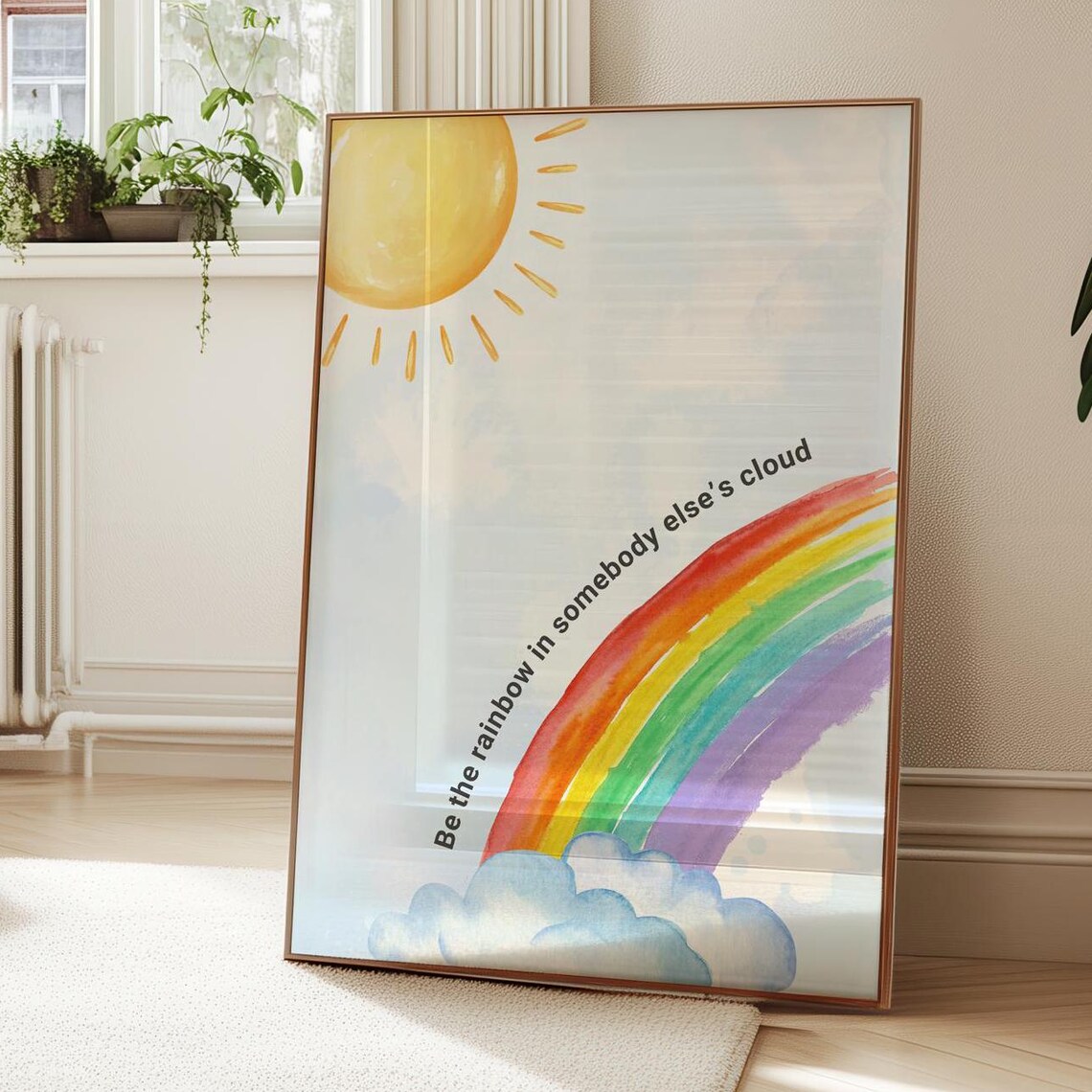 Colourful Inspiration Rainbow Motivational Affirmation Poster Empowering Self Care Gift Positive Quote Art Print Inspiring Quote