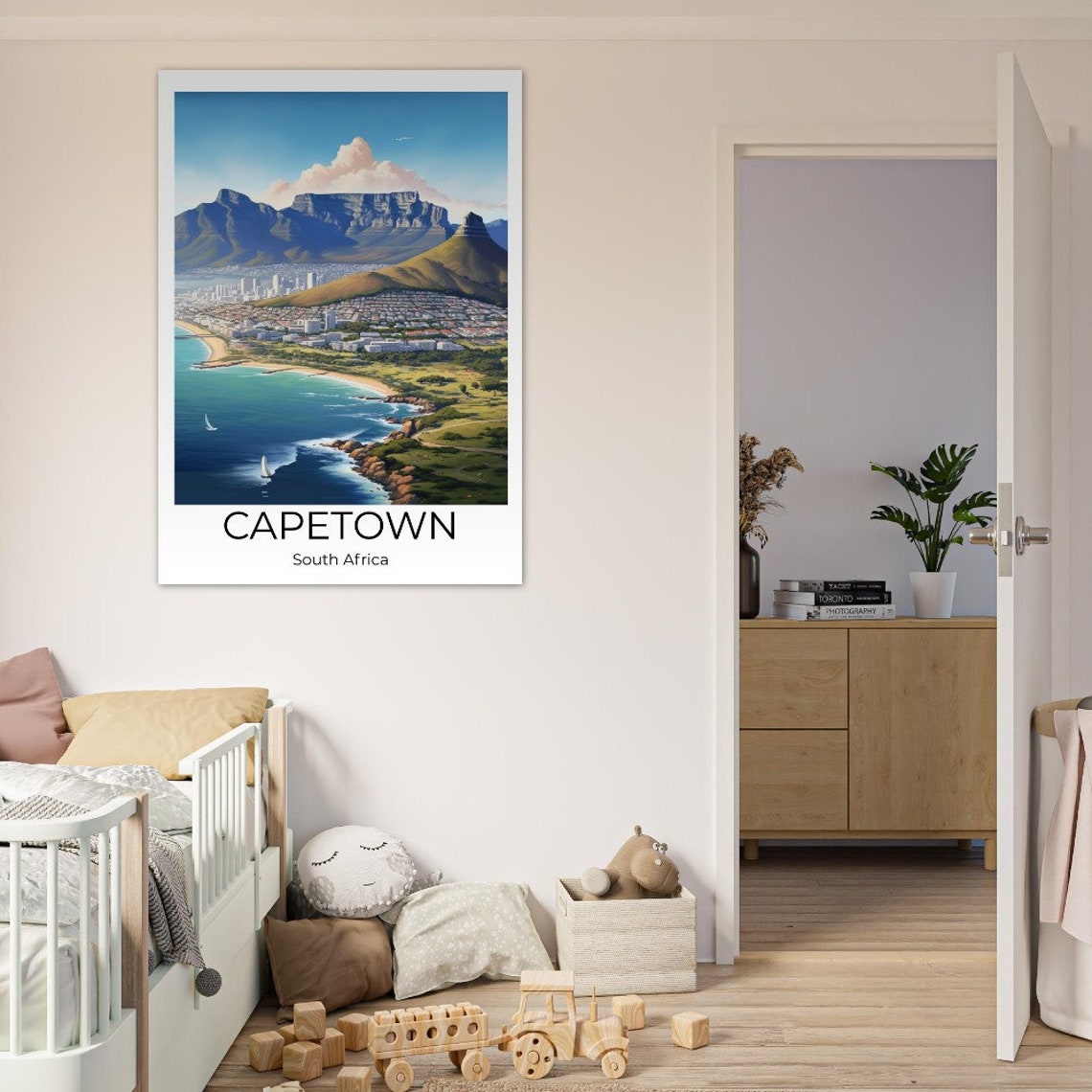 Cape Town South Africa Table Mountain Coastal View Travel Poster - Image 4