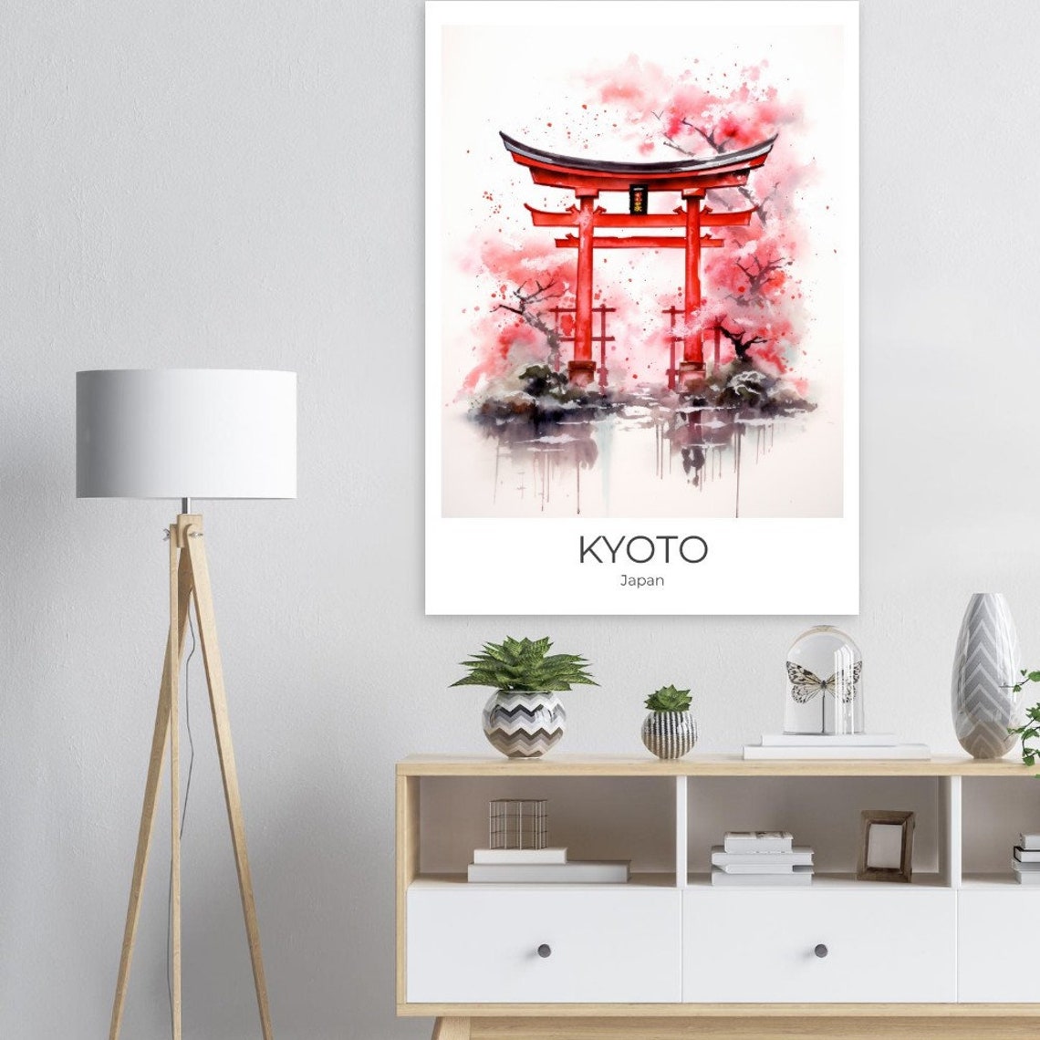 Kyoto Travel Poster Watercolor Japan Memory Kyoto Gift Kyoto Wall Decoration Japan Art Kyoto Travel Memory Kyoto Travel Poster - Image 2