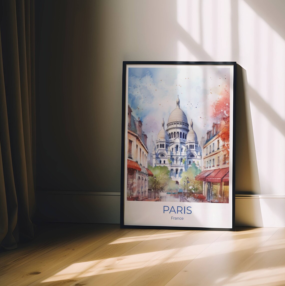 Paris France Sacre Coeur Basilica Montmartre Watercolor Poster - Image 4