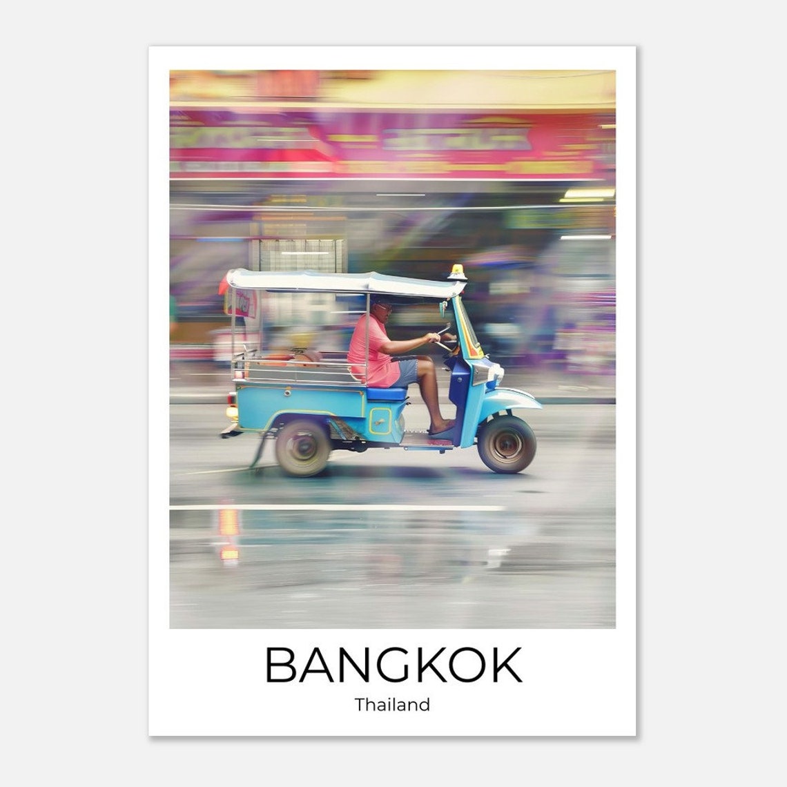 Bangkok Tuk Tuk Travel Poster Of Street Life At Bangkok Wall Art Bangkok Travel Thailand Bangkok Wall Decoration