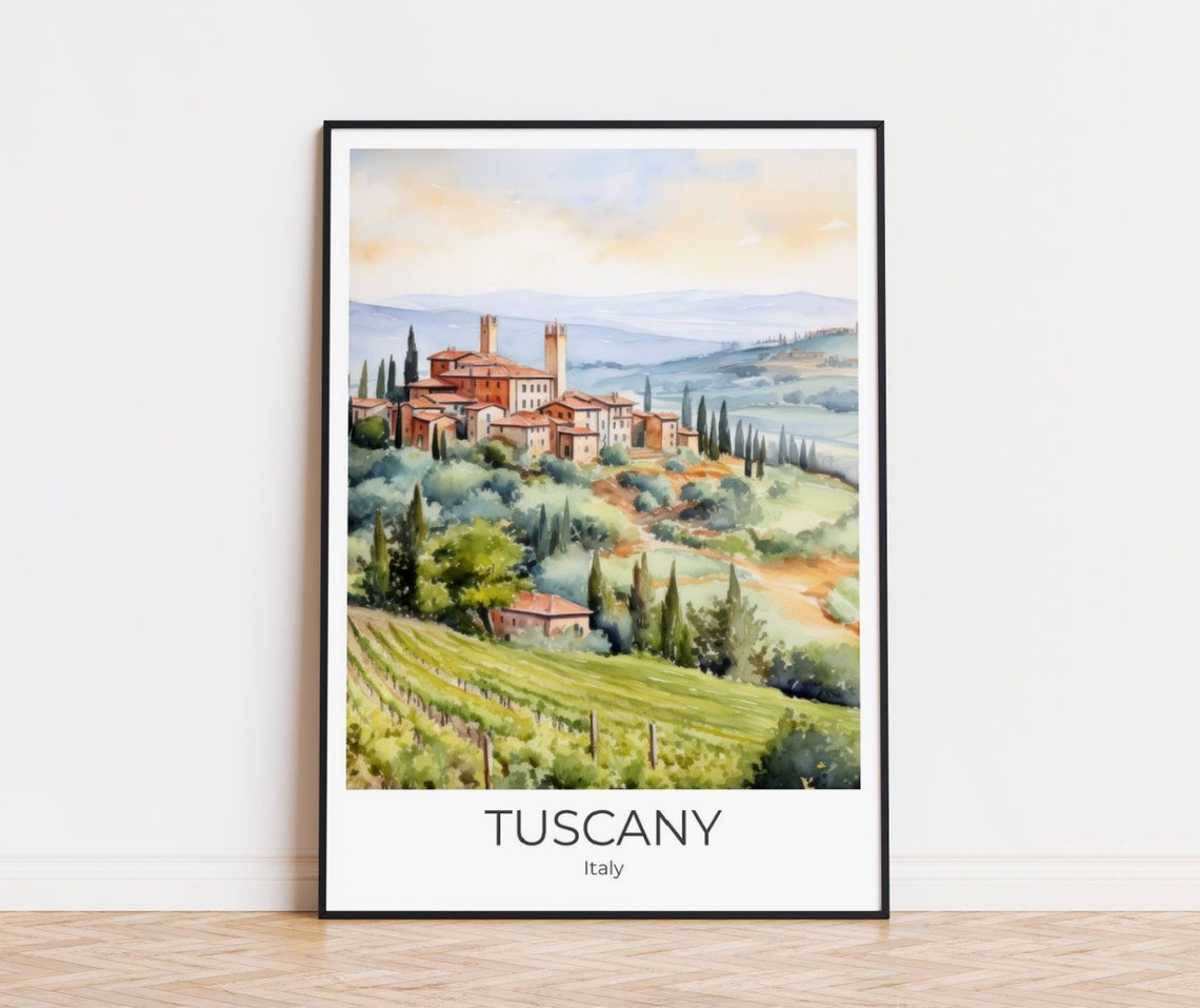 Tuscany Travel Poster Watercolor Italy Gift Italy Travel Poster Tuscany Gift Tuscany Travel Souvenir Tuscany Print