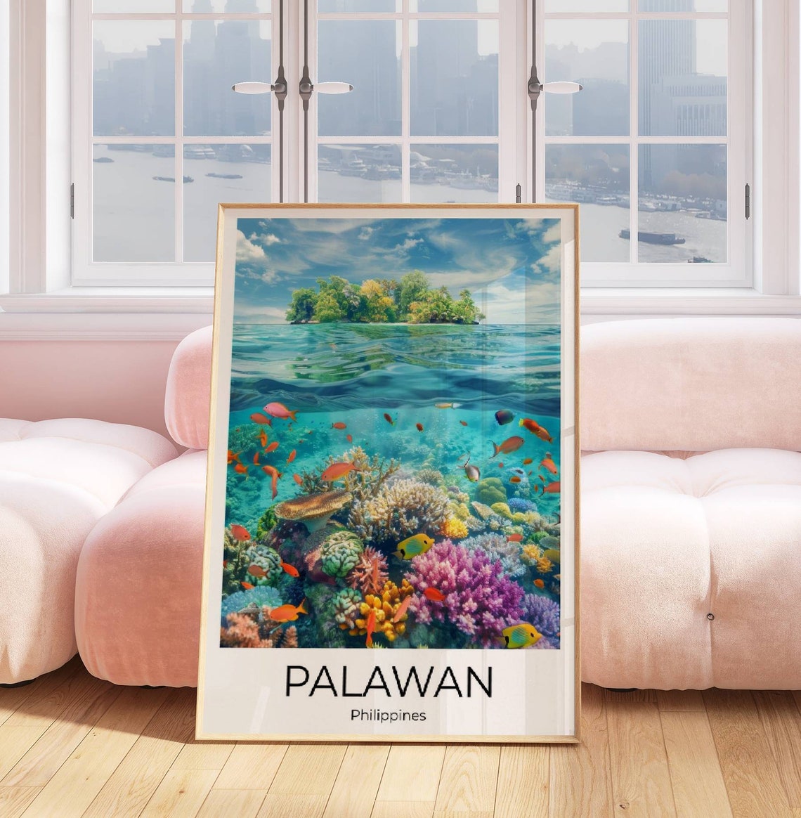 Palawan Philippines Coral Reef Island Underwater Travel Poster - Image 3