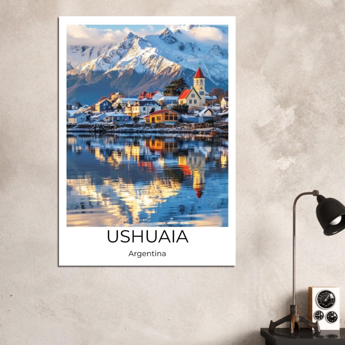 Ushuaia Argentina Snowy Mountain Town Waterfront Travel Poster - Image 4