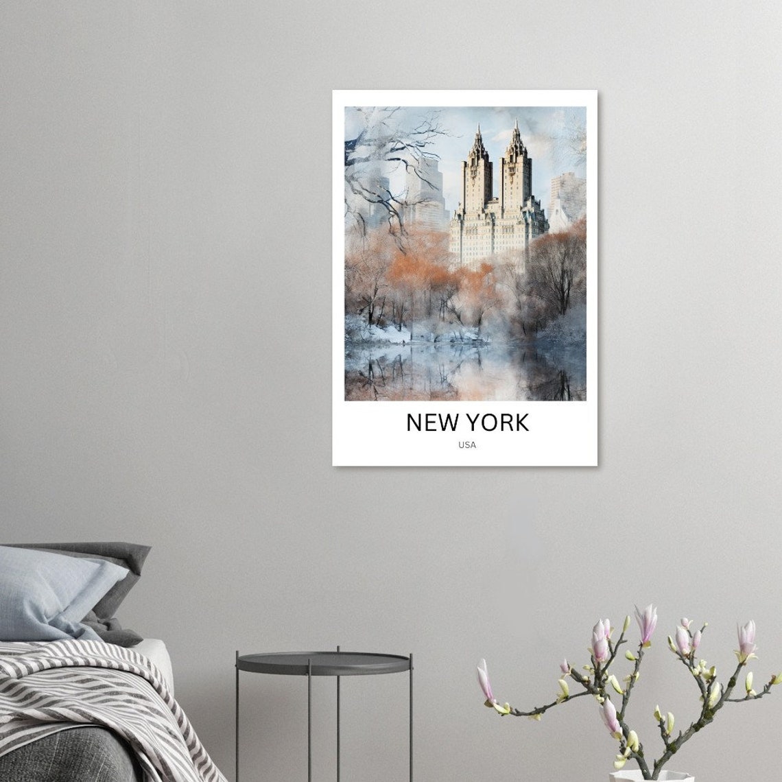 New York Travel Poster Manhattan Skyline Statue Of Liberty Travel Poster New York Gift New York Travel Souvenir New York City Print - Image 3