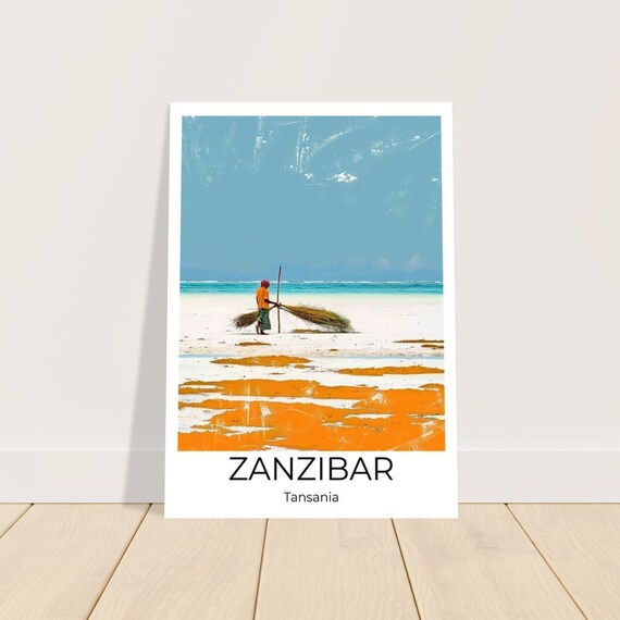 Zanzibar Travel Poster Zanzibar Wall Art Africa Travel Print Zanzibar Zanzibar Wall Decoration