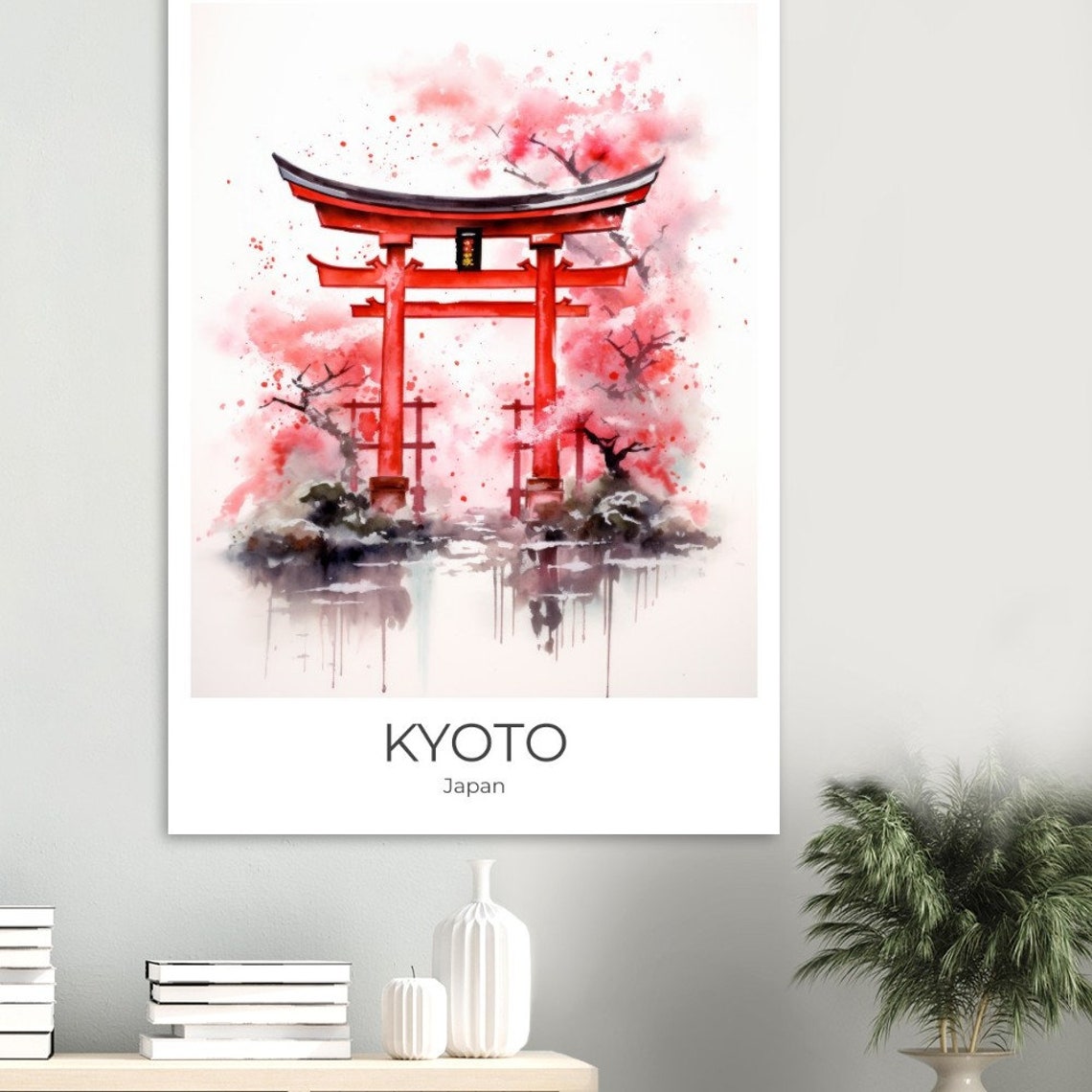 Kyoto Travel Poster Watercolor Japan Memory Kyoto Gift Kyoto Wall Decoration Japan Art Kyoto Travel Memory Kyoto Travel Poster - Image 3