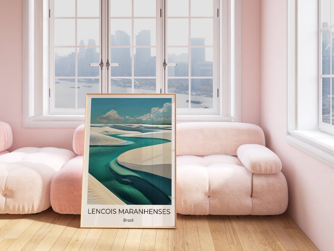Lencois Maranhenses Brazil Travel Poster Brazil Lenis Maranhenses National Park Poster Brazil Gift - Image 2