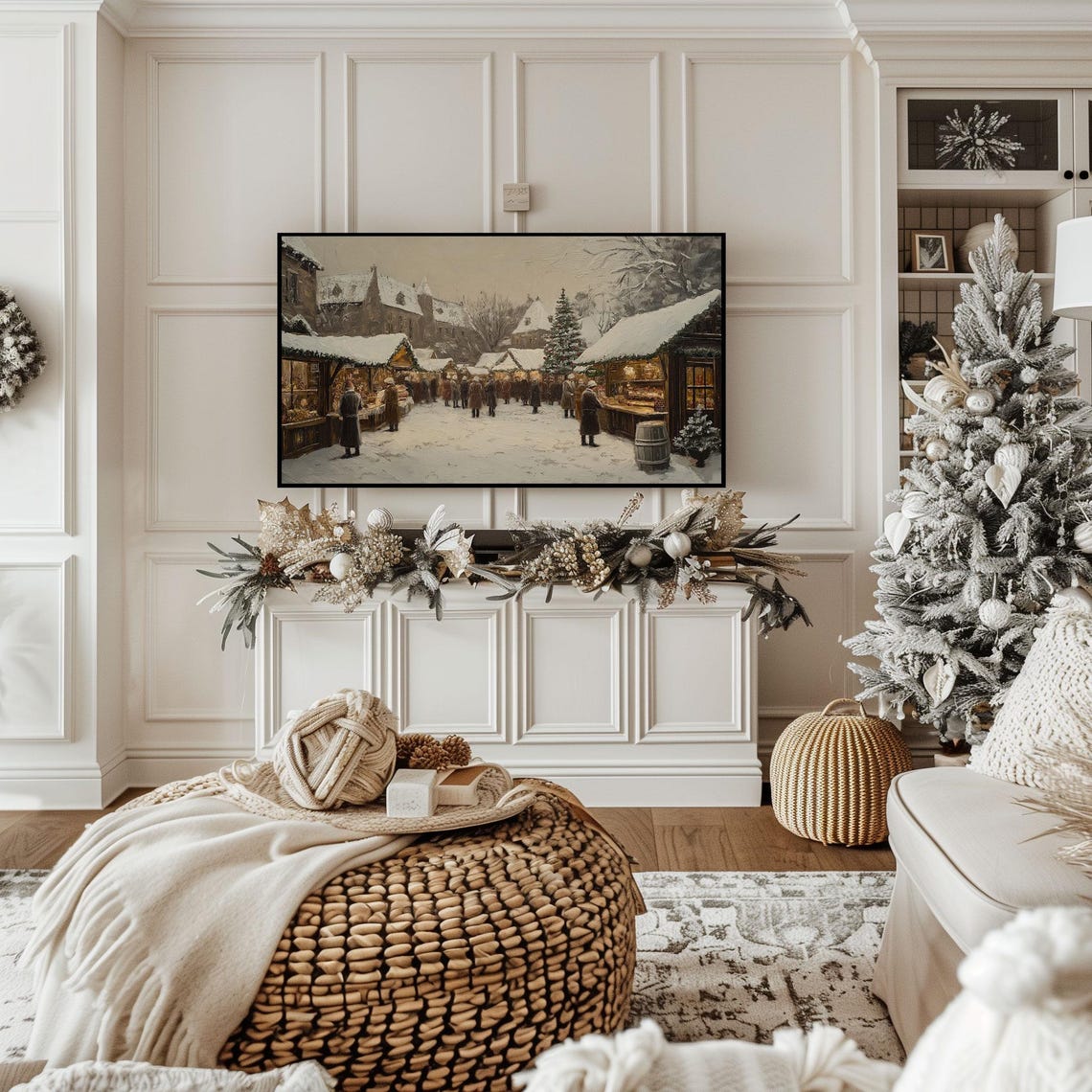 Festive Christmas Market Christmas Frame Tv Art Frame Tv Art Christmas Frame Tv Christmas Art Holiday Frame Tv Art Art For Your Tv - Image 2