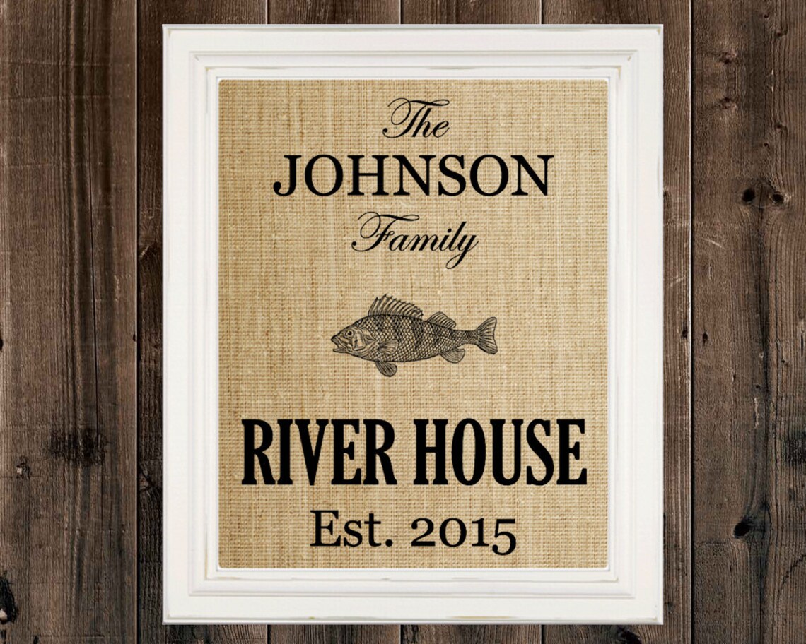 Custom River House Sign, River Life Decor Art Print