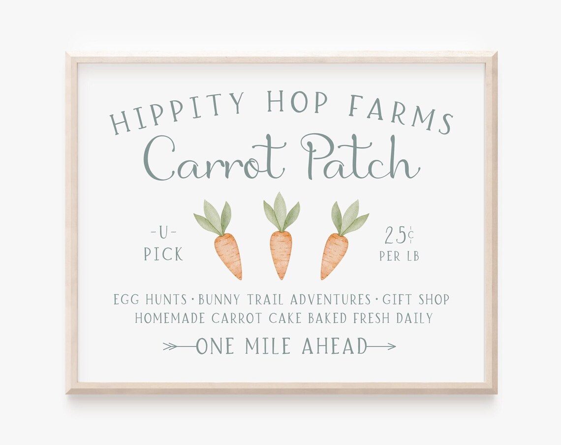 Carrot Patch Easter Art Print, Springtime Decor