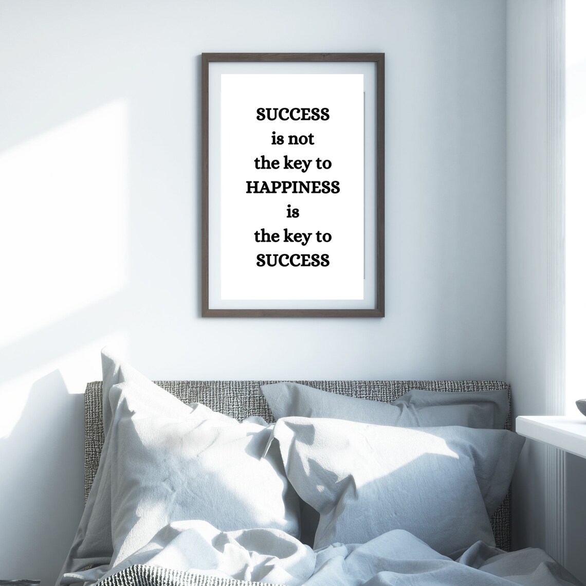 Success Is Not The Key To Happiness Minimalist Motivational Quote Poster - Image 2