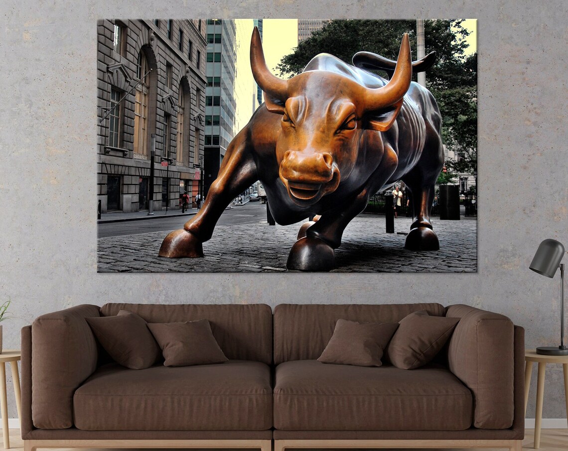 Wall Street Charging Bull New York Street Photography Poster