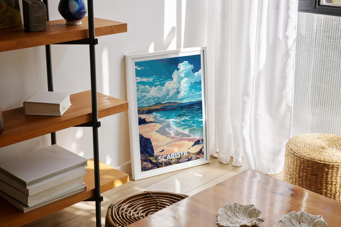 Scarista Print Scarista Poster Harris Travel Poster Harris Wall Art Print Scotland Beach Art Uk Natural Prints - Image 2