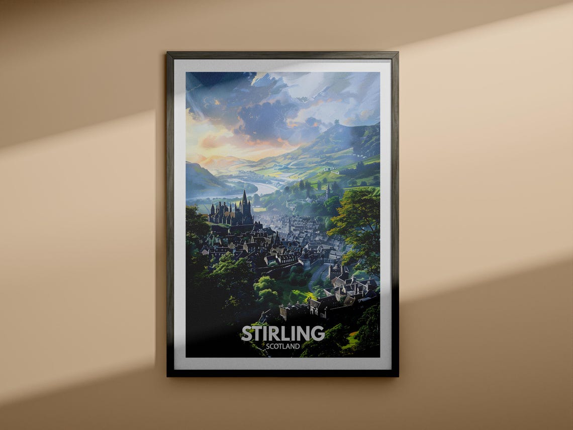 Stirling Print Stirling City Poster Uk Wall Art Scotland Wall Art Decor Uk Travel Poster United Kingdom Print Scotland City Art - Image 4