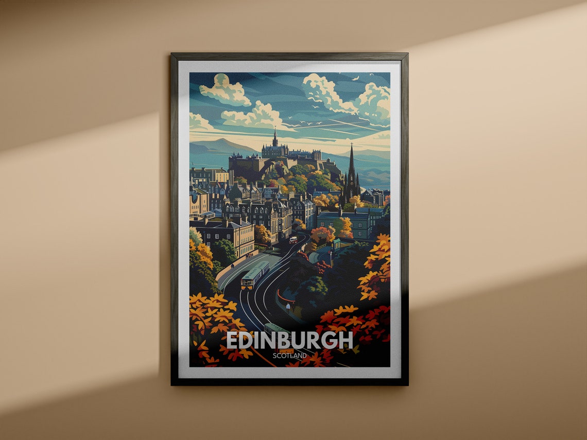 Edinburgh Art Print Edinburgh City Poster Uk Wall Art Scotland Wall Decor British Travel Poster United Kingdom Print Scotland City - Image 4