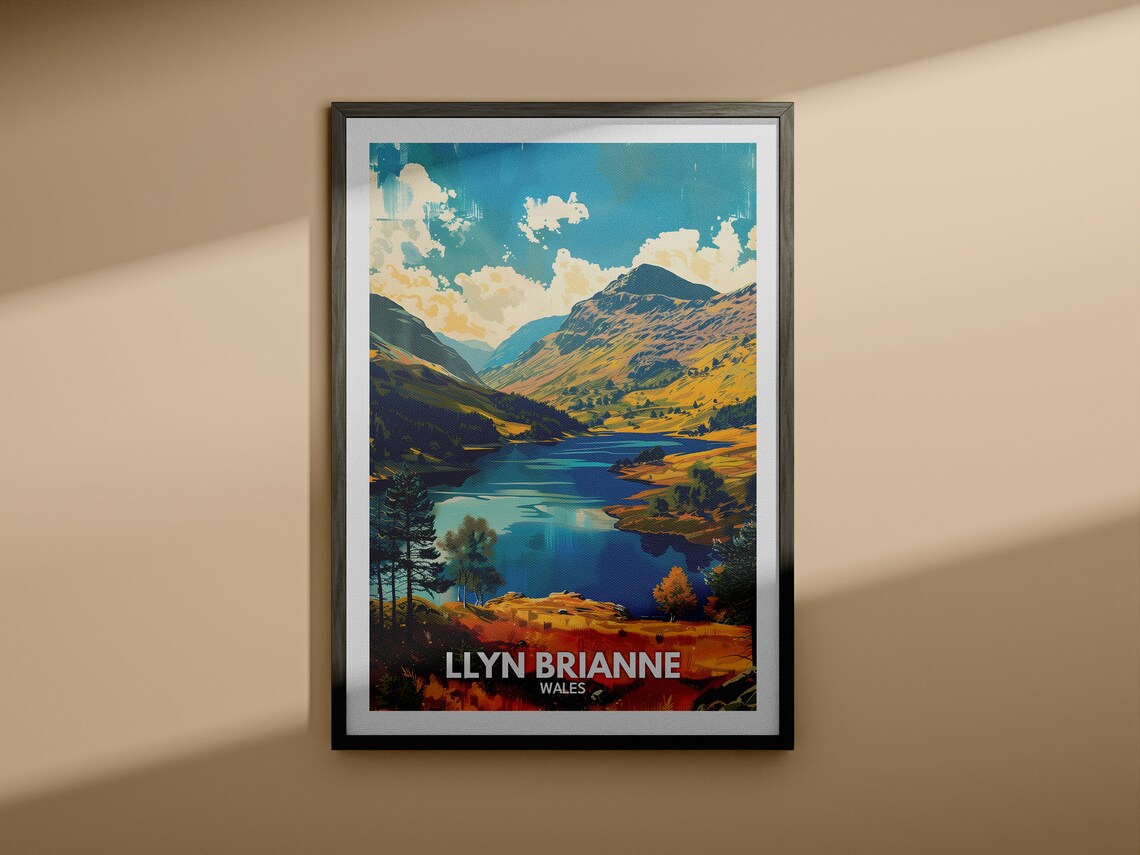 Llyn Brianne Wales Reservoir Mountain Valley Lake Scenic Travel Poster - Image 4