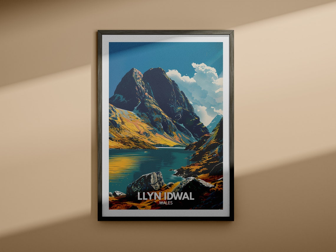 Lake Llyn Idwal Print Lake Llyn Idwal Poster Wales Lake Travel Poster Lake Wall Art Decor United Kingdom Lake Art Wales Nature Poster - Image 4