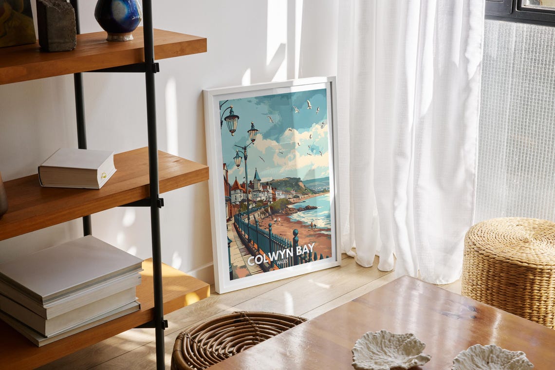 Colwyn Bay Print Colwyn Bay Poster Uk Wall Art Wales Wall Art Decor Uk Travel Poster United Kingdom Print Wales City Art - Image 2