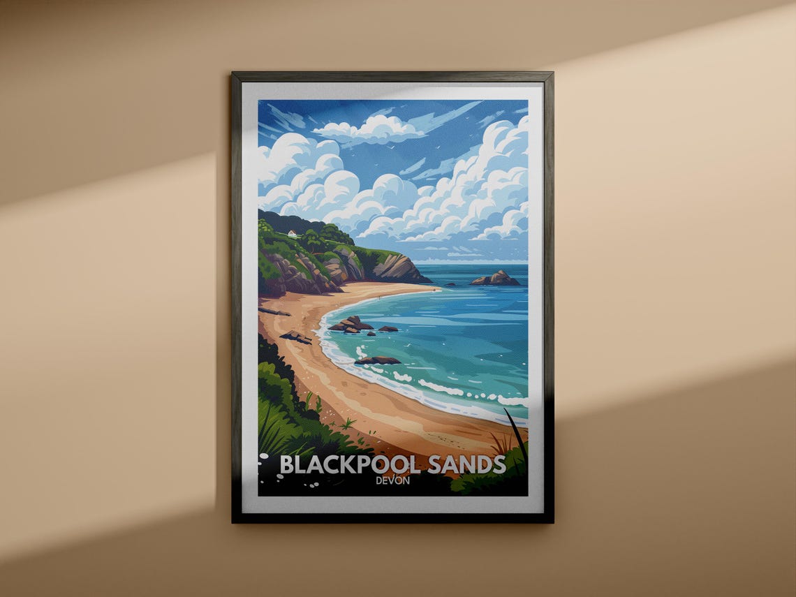 Blackpool Sands Devon Secluded Cove Golden Beach Scenic Poster - Image 4