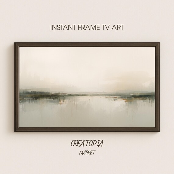 Misty Horizon Soft Abstract Landscape Art Print