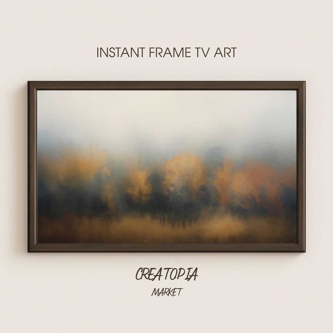 Samsung Frame Tv Art Misty Autumn Forest Soft Tonal Landscape
