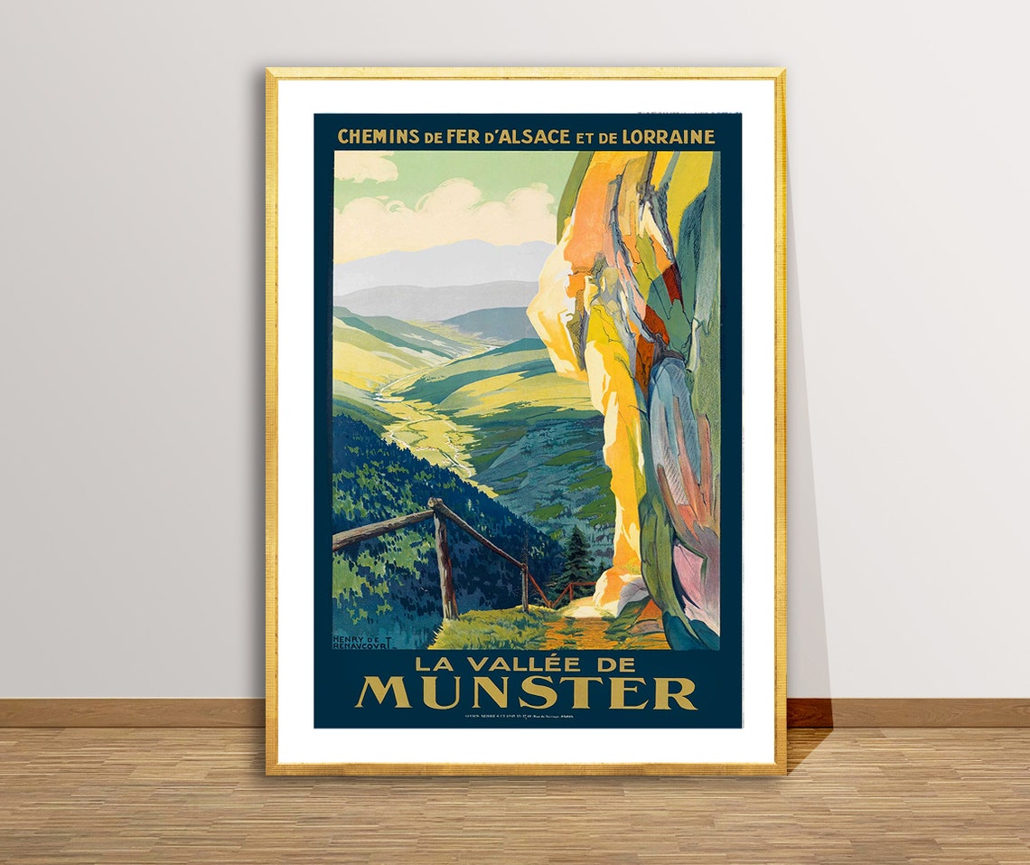 La Vallee de Munster Alsace Lorraine Vintage Railway Poster Art - Image 2
