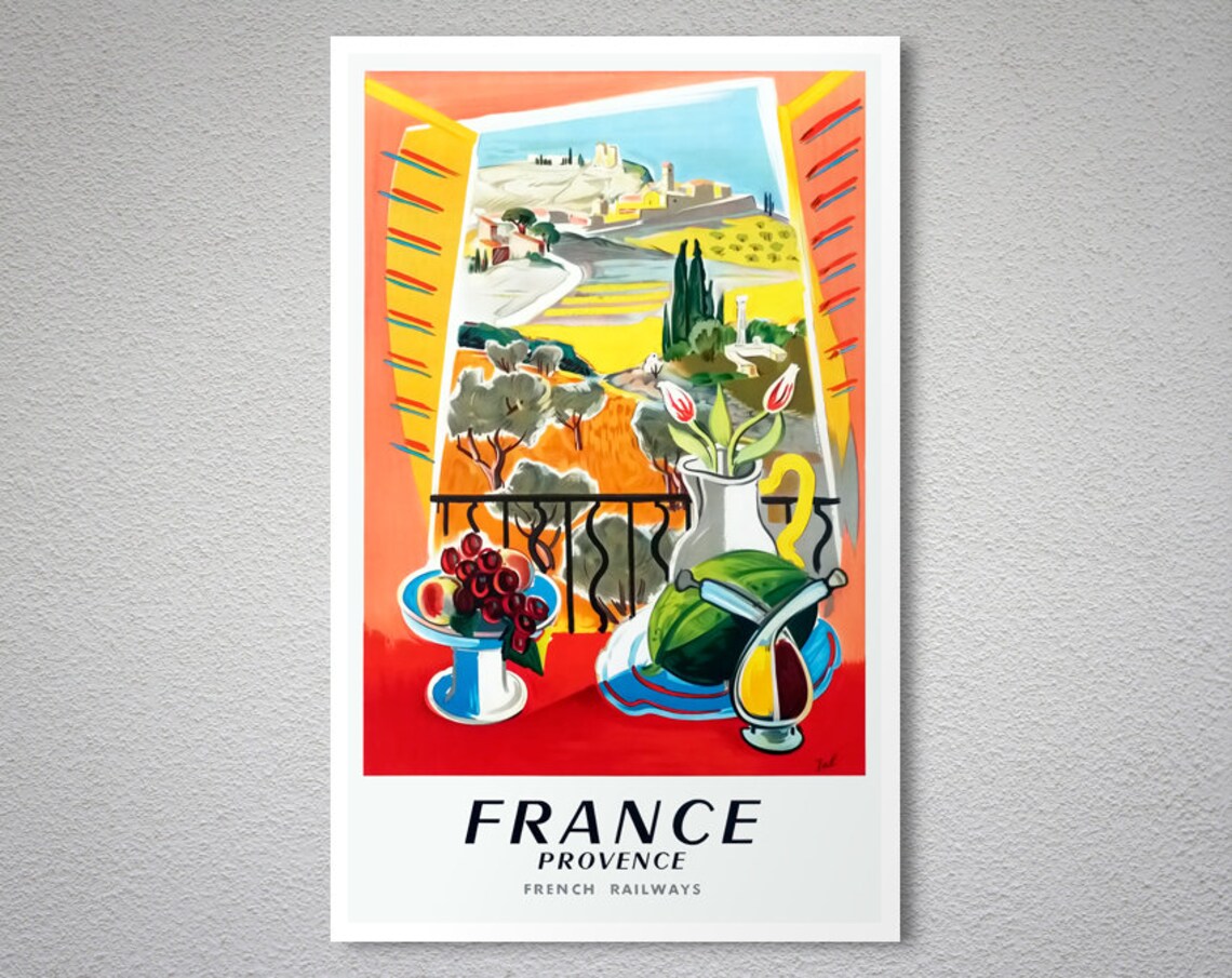 France Provence French Railways Vintage Travel Poster Window View - Image 2