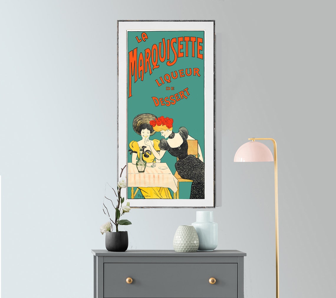 La Marquisette Liqueur de Dessert Vintage French Advertising Poster - Image 2