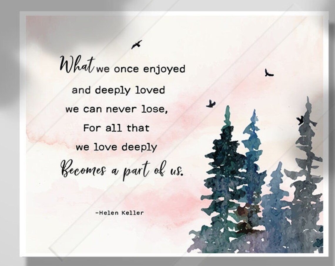 Helen Keller Quote Art Print, Sympathy Gift Keepsake
