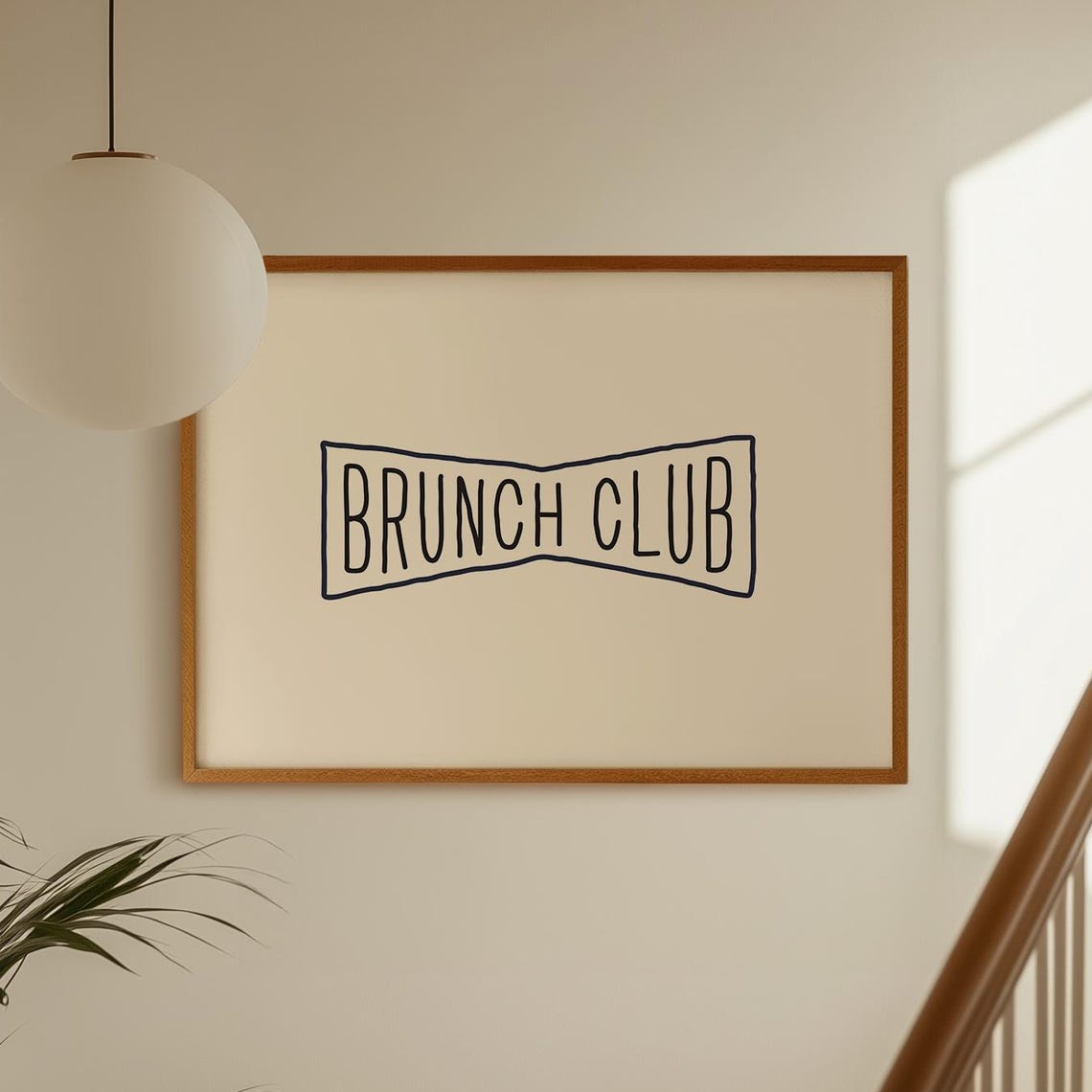 Brunch Club Banner Minimal Hand Lettered Kitchen Dining Wall Poster