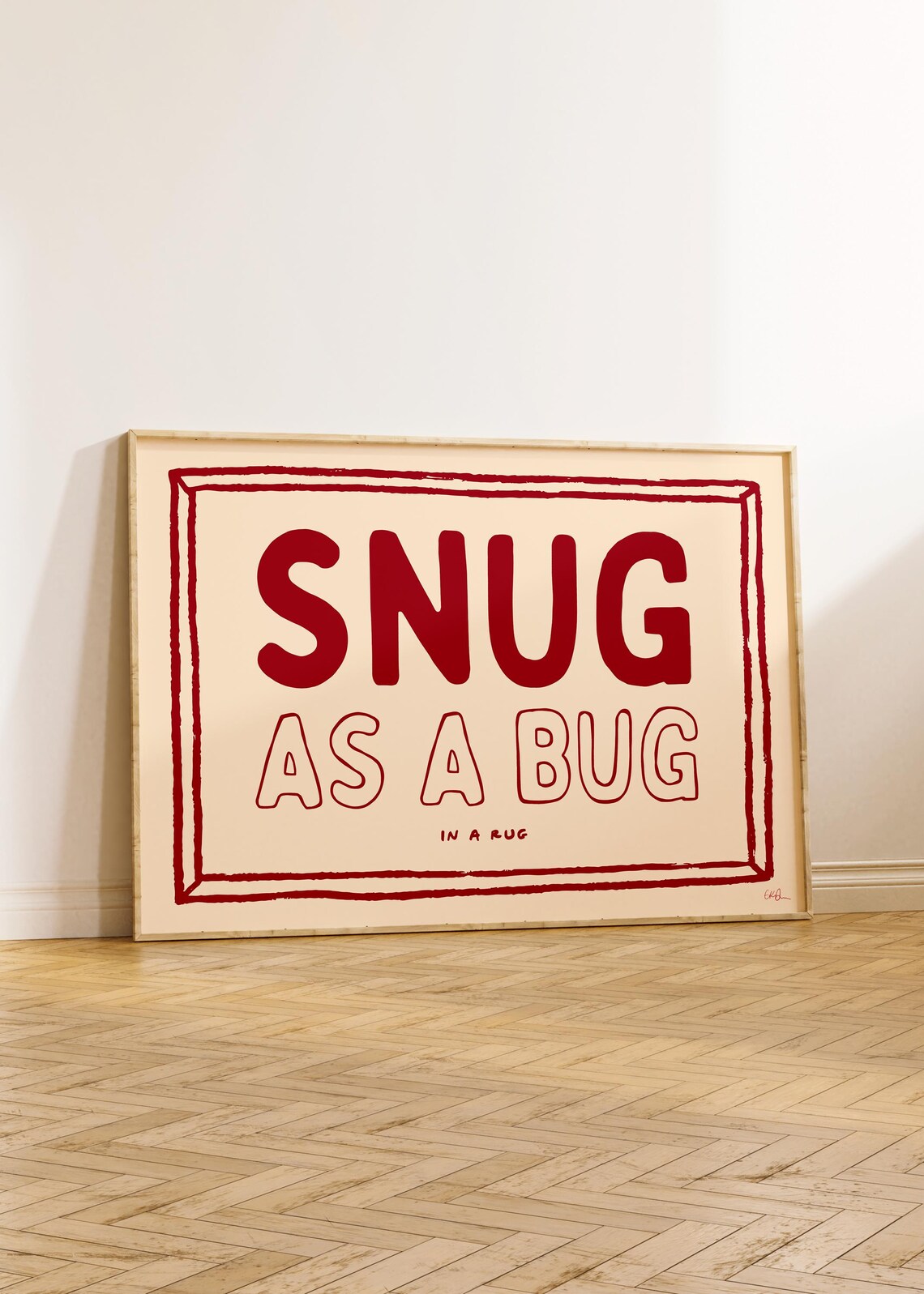 Snug As A Bug Bedroom Funny Poster, Maximalist Decor