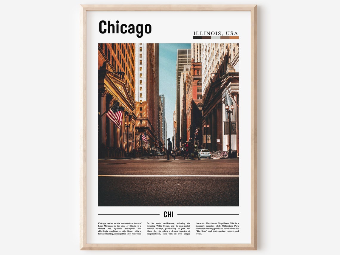 Chicago Print Chicago Poster Chicago Wall Art United States Photo United States Poster United States Print